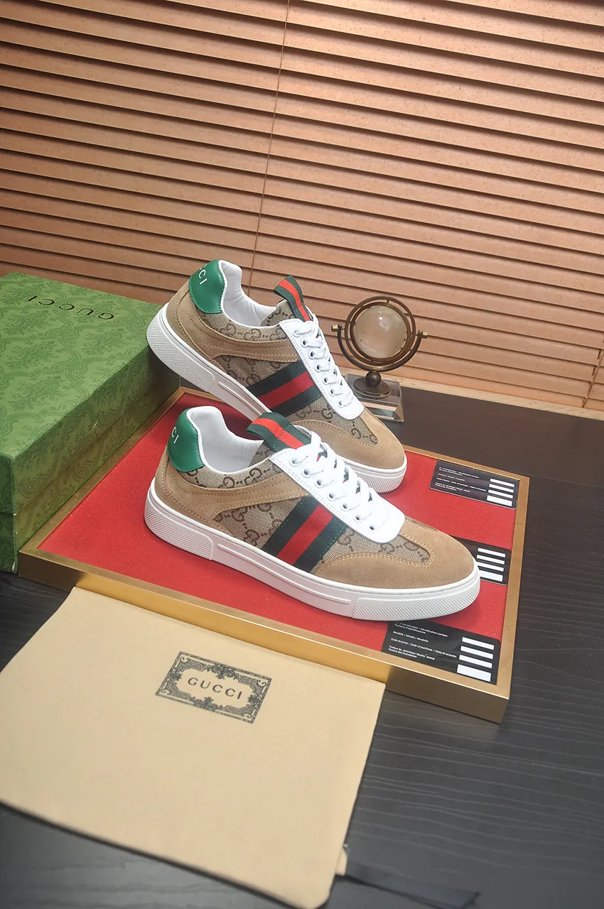Men's men's shoes💰440💶[GUCCI] official website 1:1 men's sports shoes are now on the market. They are made of original fabric + water-dyed sheepskin lining, plus the official website original 1:1 comfortable outsole. Fashionable and versatile, super comfortable and breathable. Standard shoe size 38/45 (custom-made size 45 is non-refundable)
